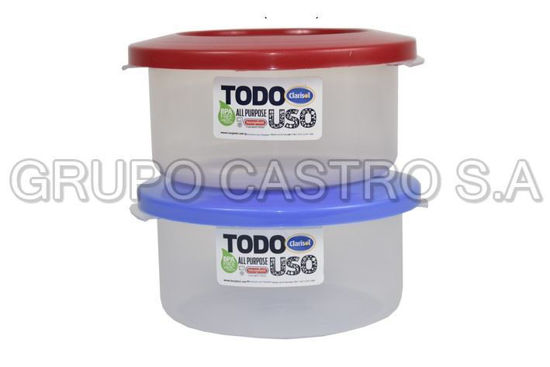 Foto de HERMETICO REDONDO MEDIANO (900ML) C/T CEREZA 16X16X8 CM  30645TACOPLAST PLASTICO