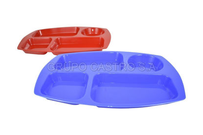 Foto de PLATO PLASTICO RECTANGULAR 4 DIVISION  03260 TACOPLAST PLASTICO