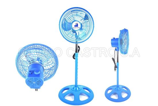 Foto de Ventilador 10" Pie GRUPO CASTRO Azul Aspa Metal- Malla Plastica (6)