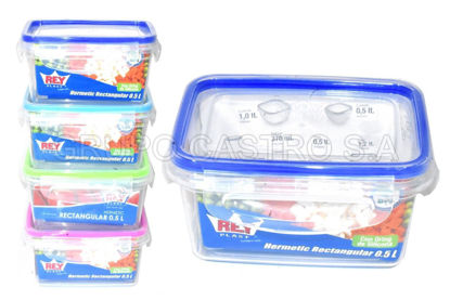 Foto de Tooper Hermético Rect 0.5 ltrs Reyplast 13.6larg,9anc,7.1alt cms TPX056000