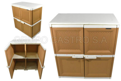 Foto de ORGANIZADOR ALACENA VINTAGE 2TIER CAFE7 BEIGE 86alX42anX78la cms