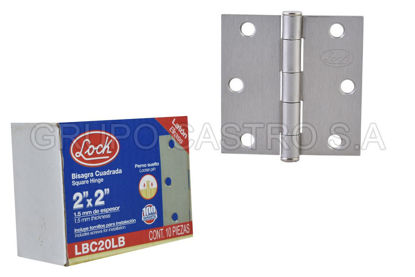 Foto de PAR BISAGRA  2X2" /1mm PLATEADA  /SATINADA LBC20NS LOCK 