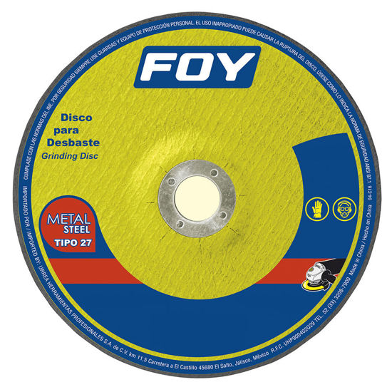 Foto de Disco metal corte grueso 7"x7/8"x7/8" 3mm 143525 abrasivo 27 metal 8500 RPM mega pesado foy