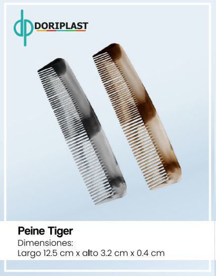 Foto de Peine Tiger Plastico SET 24 Cafe/Crema 12,5 larg x 3,2 cms (2160) DORIPLAST