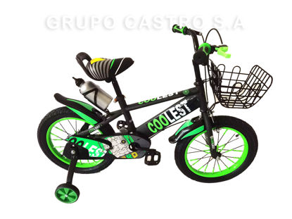 Foto de Bicicleta 12" N5P2601 verde c/rodines-canasta coolest (2)