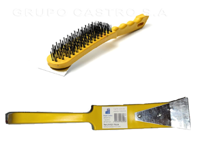 Foto de Cepillo Acero Mango Plastico c/espatula N6S2406 27cms (120)