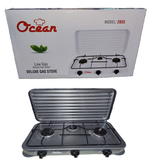 Foto de Estufa Gas 3 quem OCEAN C/tapa Gris 2855 6003 GET25-19 (8) 53.5 larg,28 anc,9 alt cms