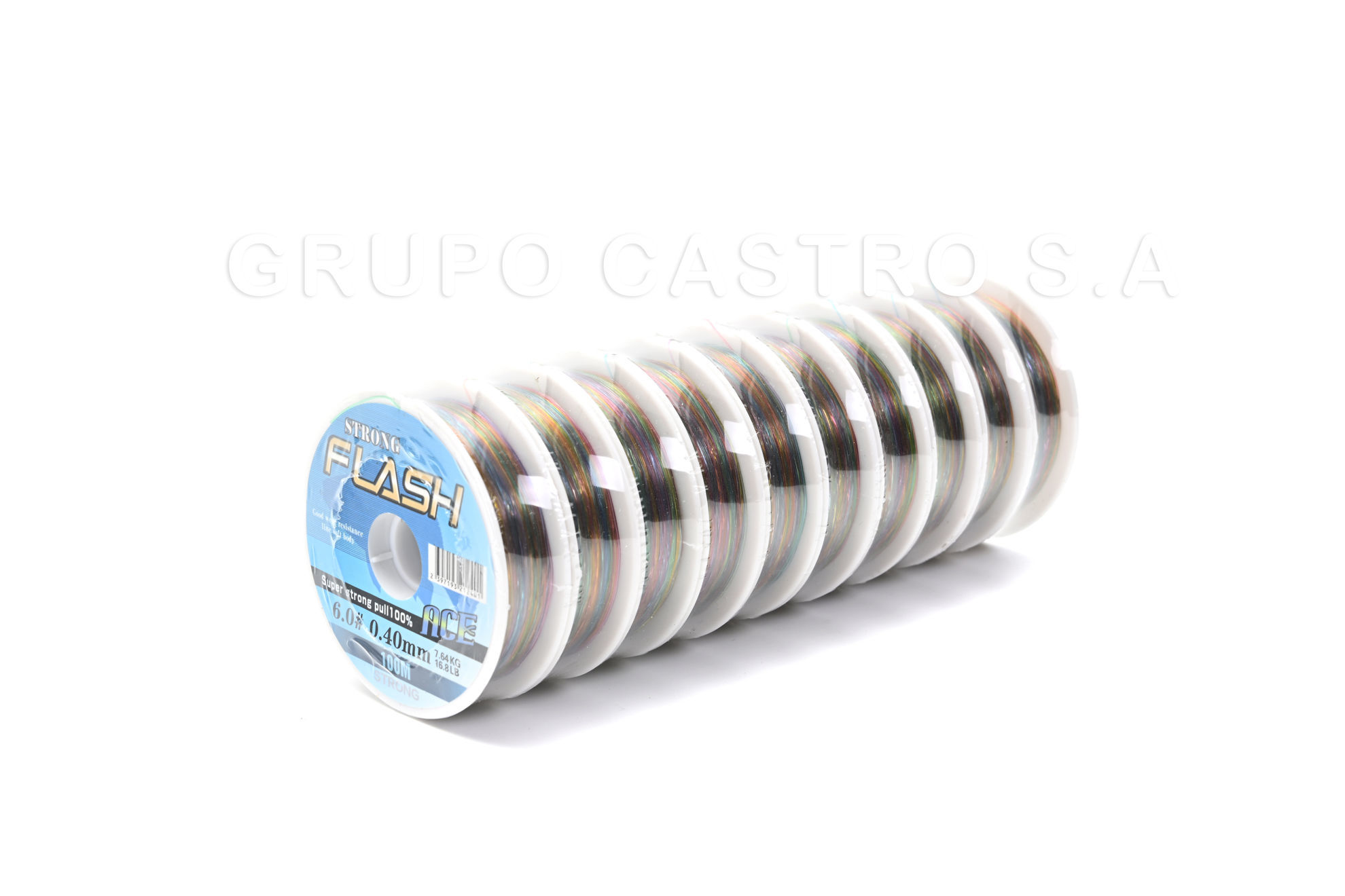 Grupo Castro. Hilo Nylon Pesca FLASH 0.40 mm (7,64 kg16,8 lbs) 100 mtrs  N7J321 (10)(500)