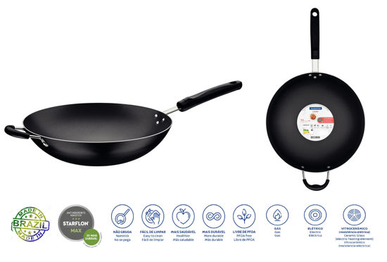 Foto de Sarten Wok 36 cms 6 ltrs Tramontina Loreto 20252/036 (6) 