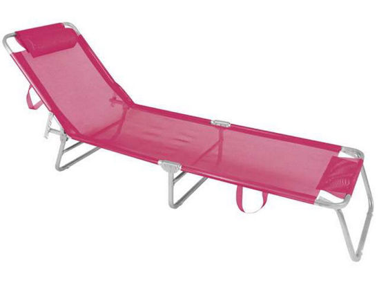 Foto de SILLA PLAYERA CAMA PLEGABLE 854-002704 ROSADA 198X60X42cms