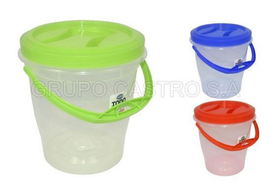 Foto de CUBETA BOTE ROSCA 5 LTRS TRANSPARENTE C/T 03269 TACOPLAST PLASTICO (24)