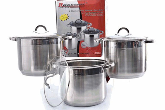 Foto de Olla acero inox 30x23cms /15L disco difusor rossner c/t vidrio TW-321 austria