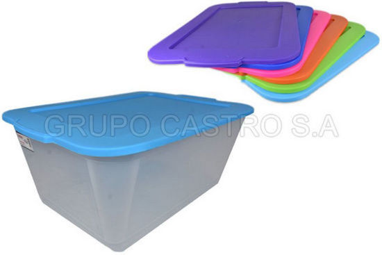 Foto de Caja transparente con tapa 37.5ltrs (24) 0212-1/2 spartaplast 39x57.5x24cms