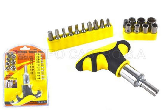 Foto de Ratchet set 19 pcs B-8394 diesel tools  5/6/7/8/9/10/11mm plano/phillis/allen