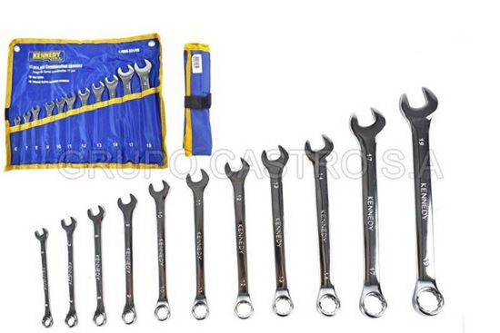 Foto de SET LLAVE 6,7,8,9,10,12,13,14,17,19mm e-1006-531/kr kennedy11pcs100%acero cromadas