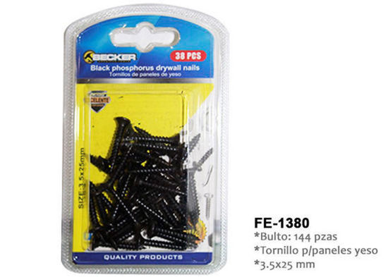 Foto de TORNILLO GYPSON 1" 38PCS (3.5mmx25mm) punta fina blister FE-1380