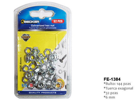 Foto de TUERCA EXAGONAL METAL 32PCS 6MM FE-1384 BLISTER