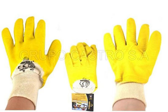 Foto de Guante industrial latex amarillo bk-1382 puño franela10"