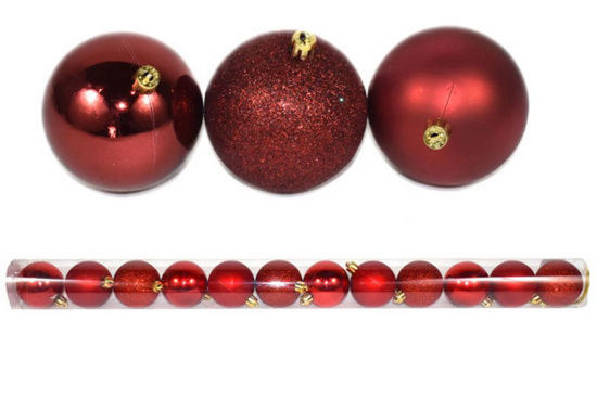 Foto de SET 12 ESFERAS NAVIDEÑAS 6 CMS ROJAS 2770-23972R