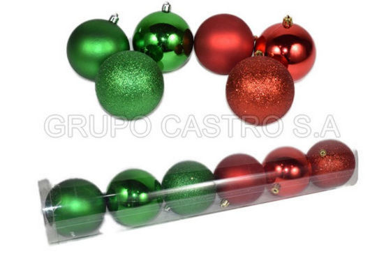 Foto de SET 6 ESFERAS NAVIDEÑAS 8CMS ROJA-VERDE 2771-239316A-6