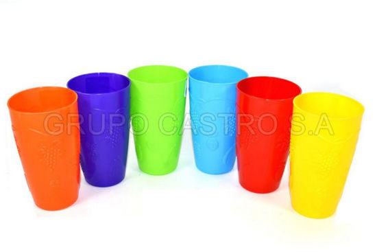 Foto de Vaso decorado uva plastico (480) 0402 7.5x13.5cms 12onzas spartaplast