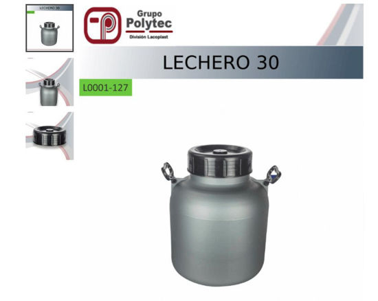 Foto de Envase lechero 30 ltrs c/t rosca L0001-478 1680 grs APM 45 alt,35 anc cms (6)