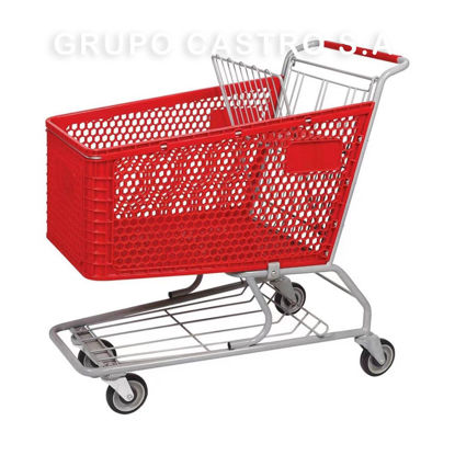 Foto de Carro Supermercado Plástico 120 ltrs rojo O5N2891 98x55x103cms (1)