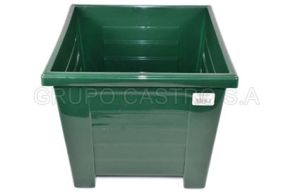 Foto de Maceta cuadrado estilo madera 11" verde 100002 28x24.5cms 12 lts spartaplast