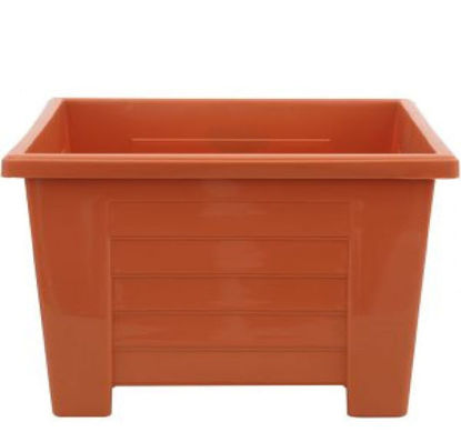 Foto de Maceta cuadrado estilo madera 11" terracota 100001 28x24.5cms 12 lts Spartaplast