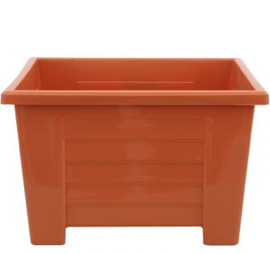 Foto de Maceta cuadrado estilo madera 11" terracota 100001 28x24.5cms 12 lts Spartaplast