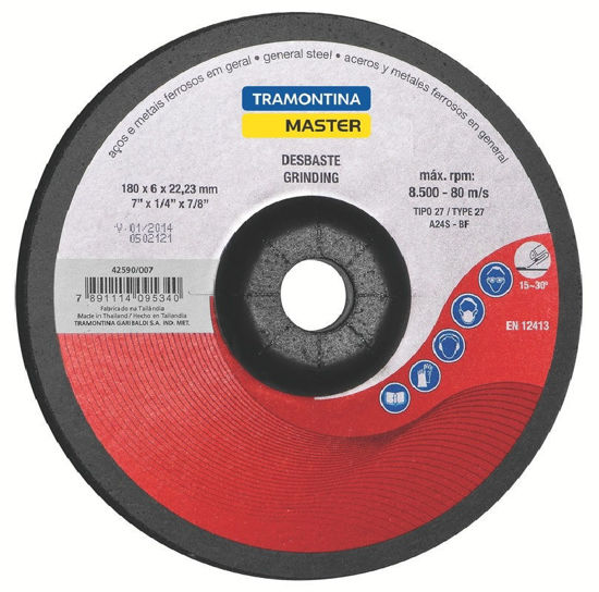 Foto de Disco Metal esmerilar 7"x1/4"x7/8" 42590/007 tramontina master 8.500 rpm (12)