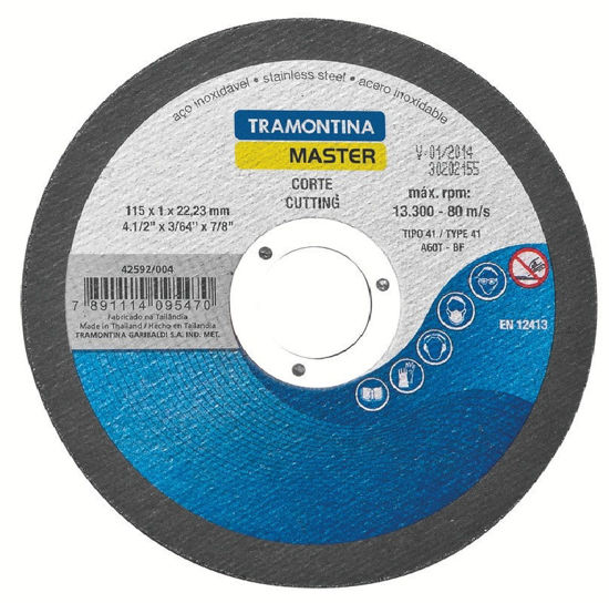 Foto de Disco Metal Corte Fino 4.1/2"x3/64"x7/8" 42592/004 Tramontina Master (12)