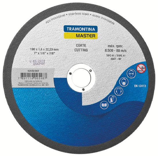 Foto de Disco Metal corte fino 7"x1/6"x7/8" 42592/007 tramontina master 8.500 rpm (12)