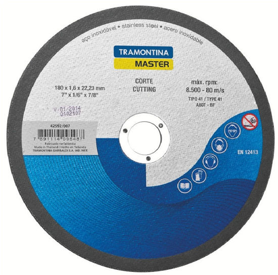 Foto de Disco Metal corte fino 9"x5/64"x7/8" 42592/009 Tramontina Master (12)