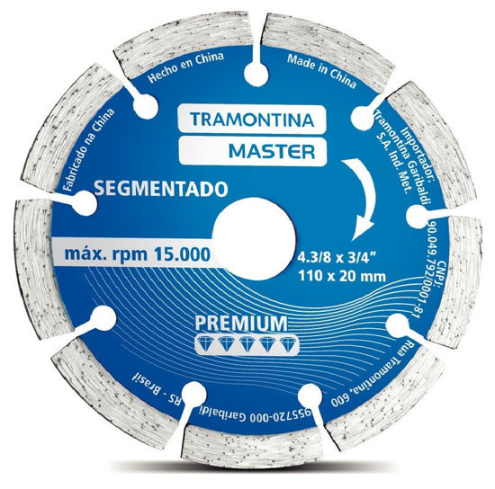 Foto de Disco Diamante 4.3/8"x3.4" 42595/104 tramontina master segmentado 15.000rpm (12)