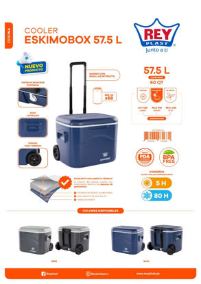 Foto de Hielera Cooler Eskimobox  57.5 ltrs  45.3altx57.7 lar x46.5anc cms 1KO006200