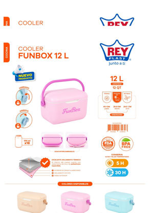 Foto de Hielera Cooler Funbox 12 ltrs  24altx41.1 lar x26.8anc cms 1KO005700