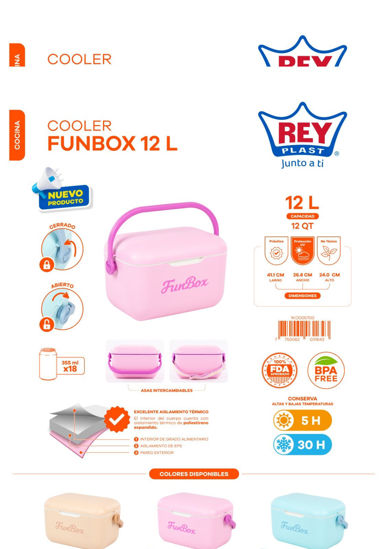 Foto de Hielera Cooler Funbox 12 ltrs  24altx41.1 lar x26.8anc cms 1KO005700