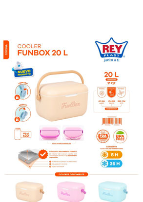 Foto de Hielera Cooler Funbox  20 ltrs  28altx47.1 lar x31.4anc cms 1KO005800