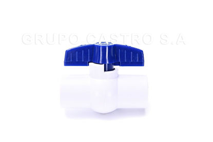 Foto de Llave paso pvc 1/2  mango azul O1102895 (210)