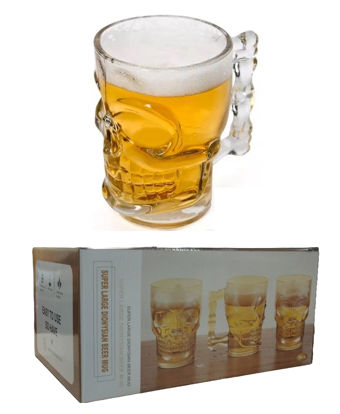 Foto de Jarro vidrio Cerv Set 6 pcs Calavera 400 ml 13 onz 11.5x8.5 cms O2M2892 (48)