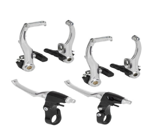 Foto de JUEGO FRENOS PODER Y MANILLAS SAIGUAN DEALNTERO+TRASERO VB-CB122+BL232 ALUMINIO