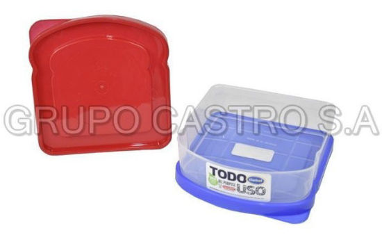 Foto de SANDWICHERA FIGURA TAPA CEREZA 12X12X4 CM 32058 TACOPLAST PLASTICO