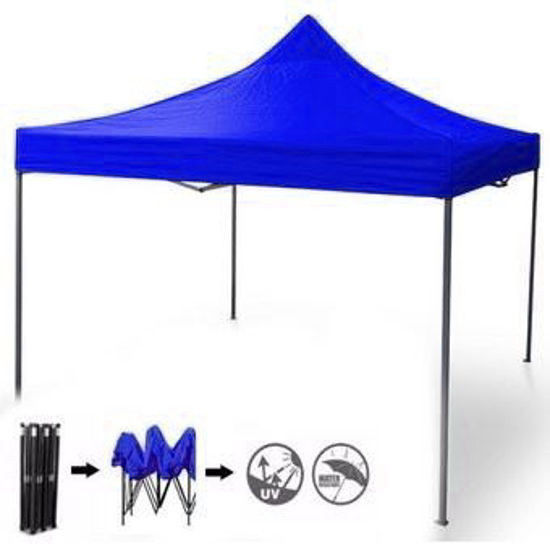 Foto de Carpa Toldo AZUL Plegable impermeable soportes fuertes 3x3metros GET45-04 (1) 2.50 mtrs Alto