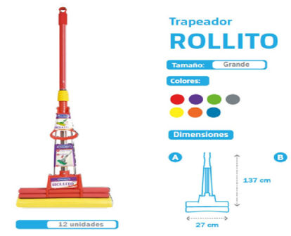 Foto de Trapeador Rollito Chico TRAP004 132X27cms Prolimso (1)