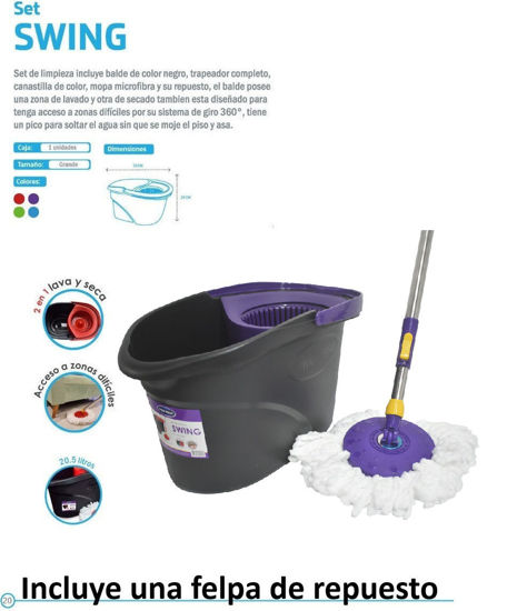 Foto de Palo Piso Tanque Morado Set Swing 50x29 cms 20.5 ltrs SSW001 Prolimso