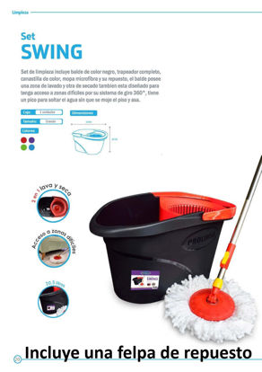 Foto de Palo Piso Tanque Rojo Set Swing 50x29 cms 20.5 ltrs SSW001 Prolimso