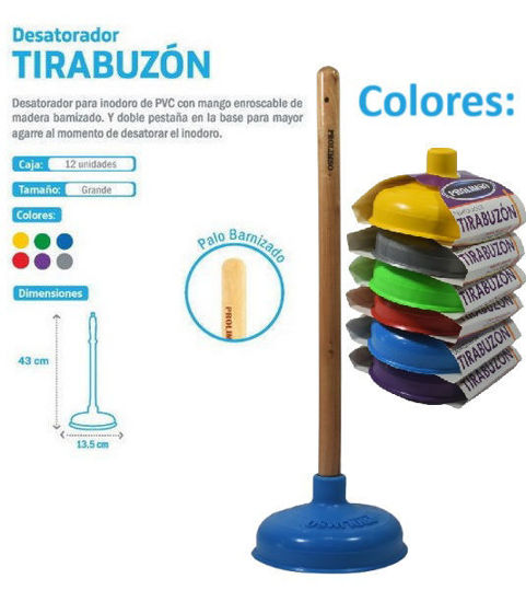 Foto de Destaqueador Desatorador Tirabuzon PVC Prolimso DES001 46x15 cms (12)