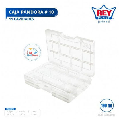 Foto de Caja pandora # 10 (11 divis.) Rey CJX030000 14.3larg,9anc,2.5alt cms