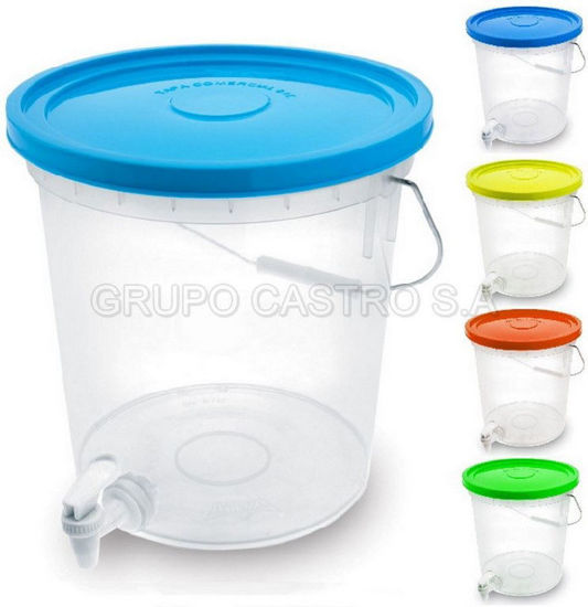 Foto de Balde comerc 20 ltrs c/t, asa metal y caño 38.3alt,34.1diam cms BLX503100 23.1 Ltrs Reyplast